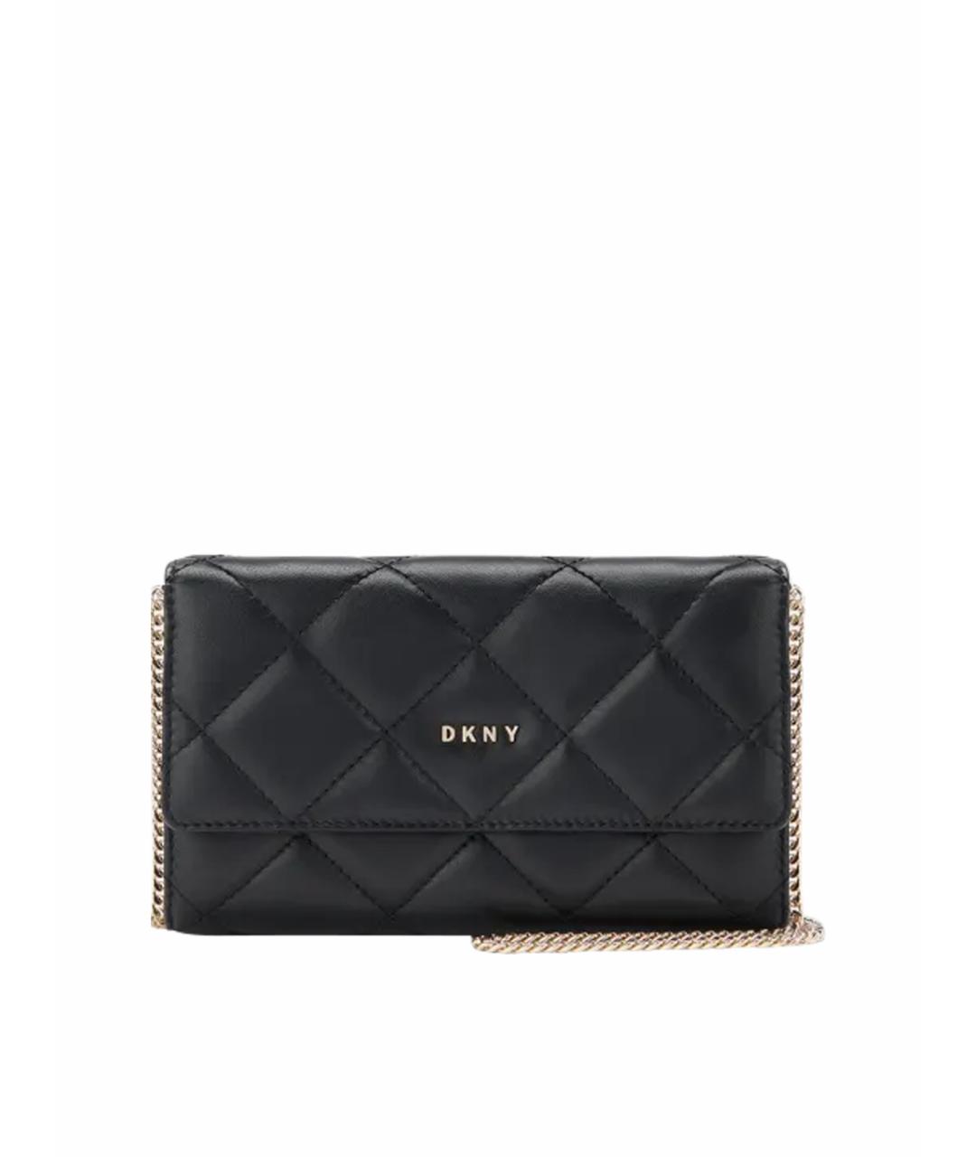 DKNY Черная кожаная сумка через плечо, фото 1