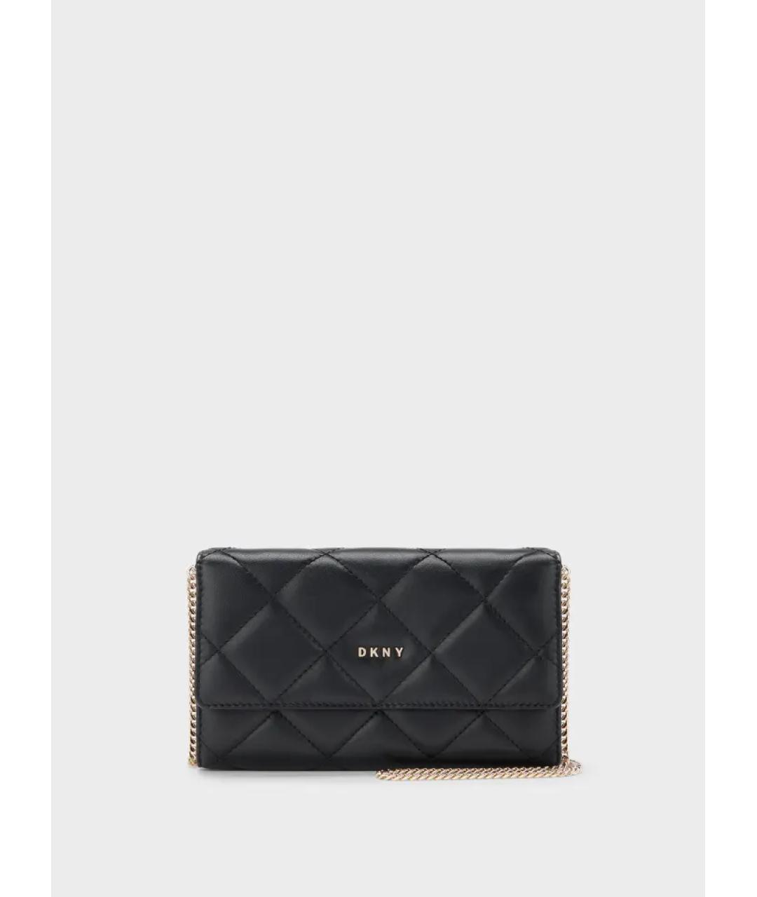 DKNY Черная кожаная сумка через плечо, фото 3
