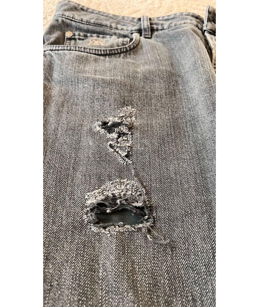 BRUNELLO CUCINELLI Серые хлопковые прямые джинсы, фото 4