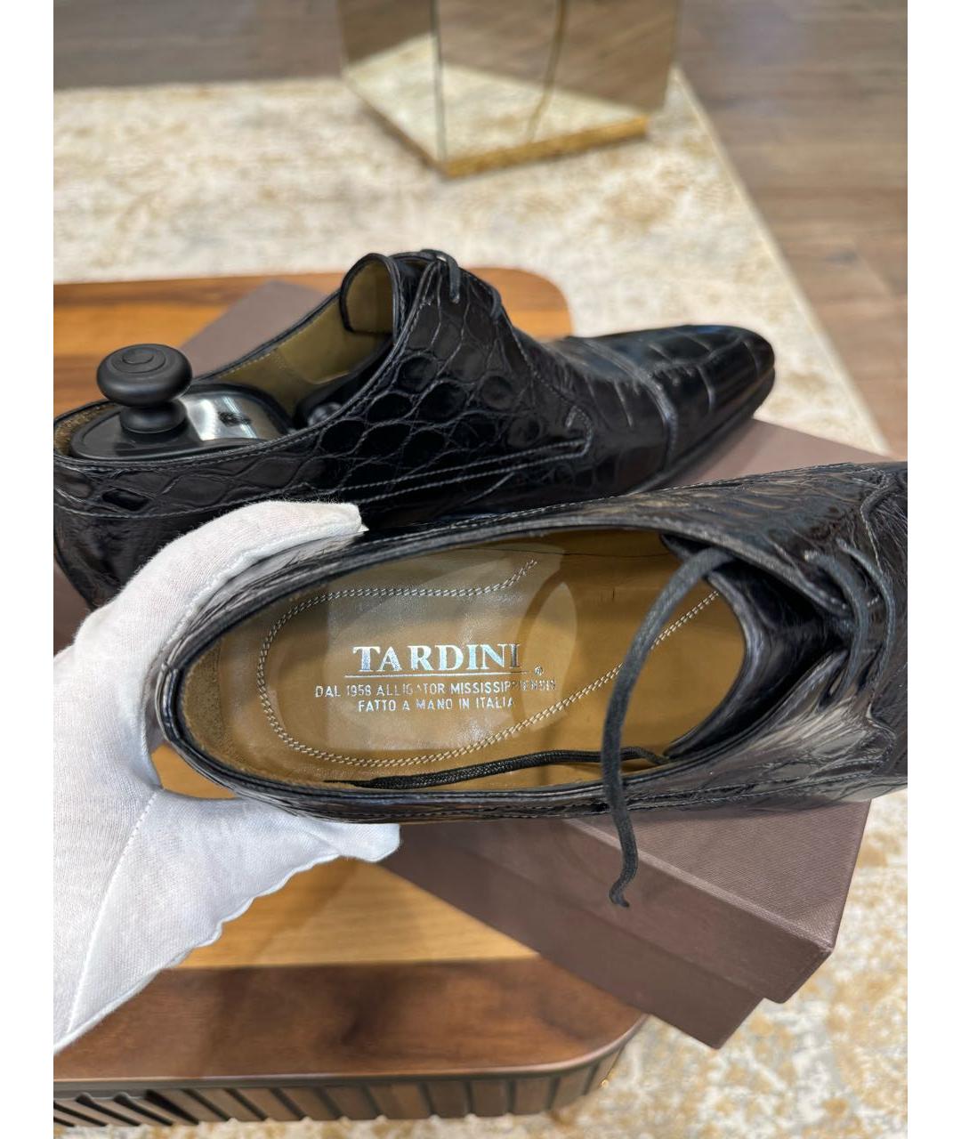 TARDINI Черные туфли из экзотической кожи, фото 7