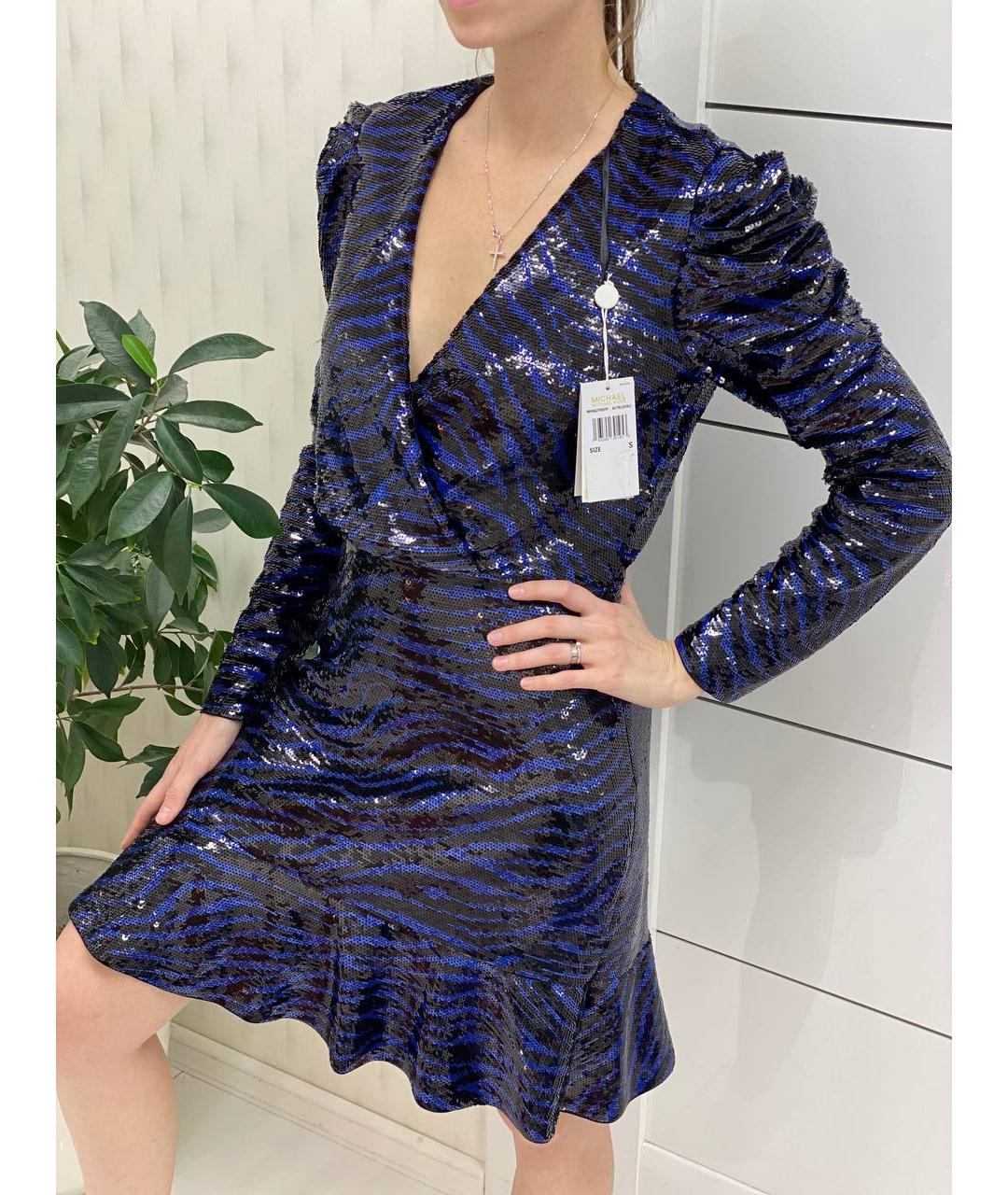 MICHAEL KORS Синее полиэстеровое вечернее платье, фото 6