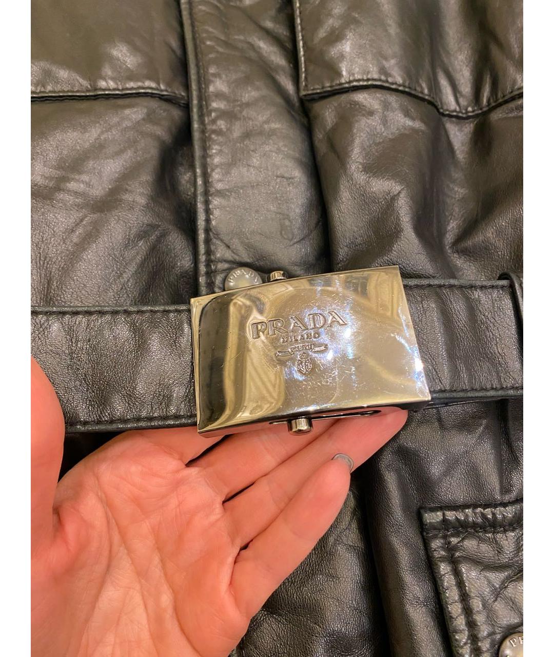 PRADA Черная кожаная куртка, фото 8