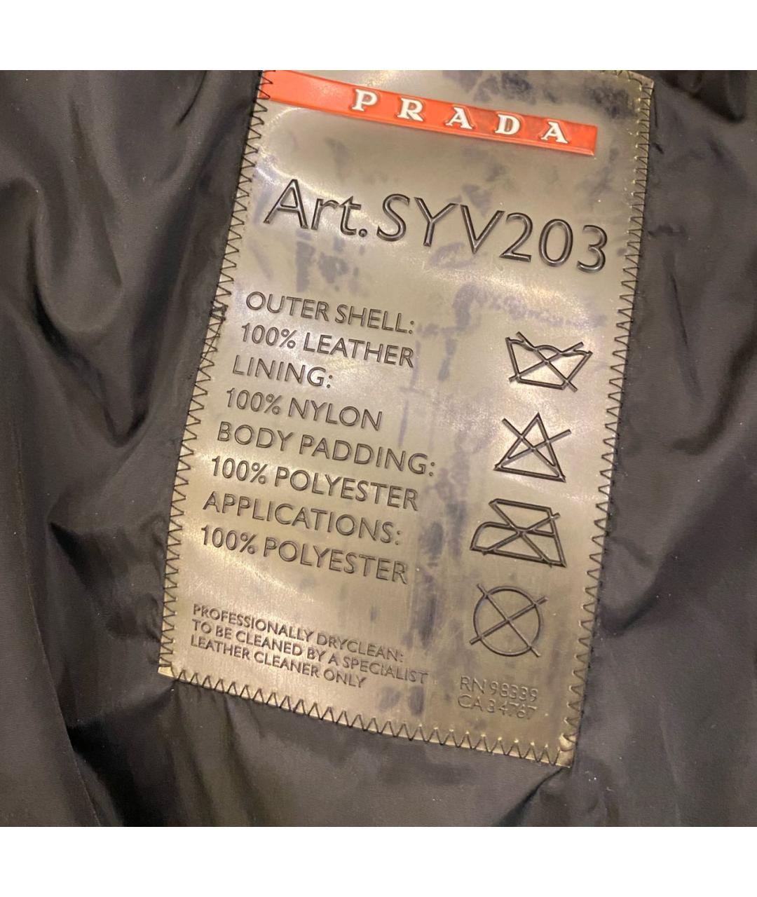 PRADA Черная кожаная куртка, фото 7