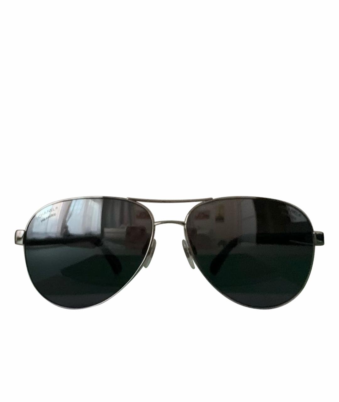 CHANEL PRE-OWNED Серебряные металлические солнцезащитные очки, фото 1