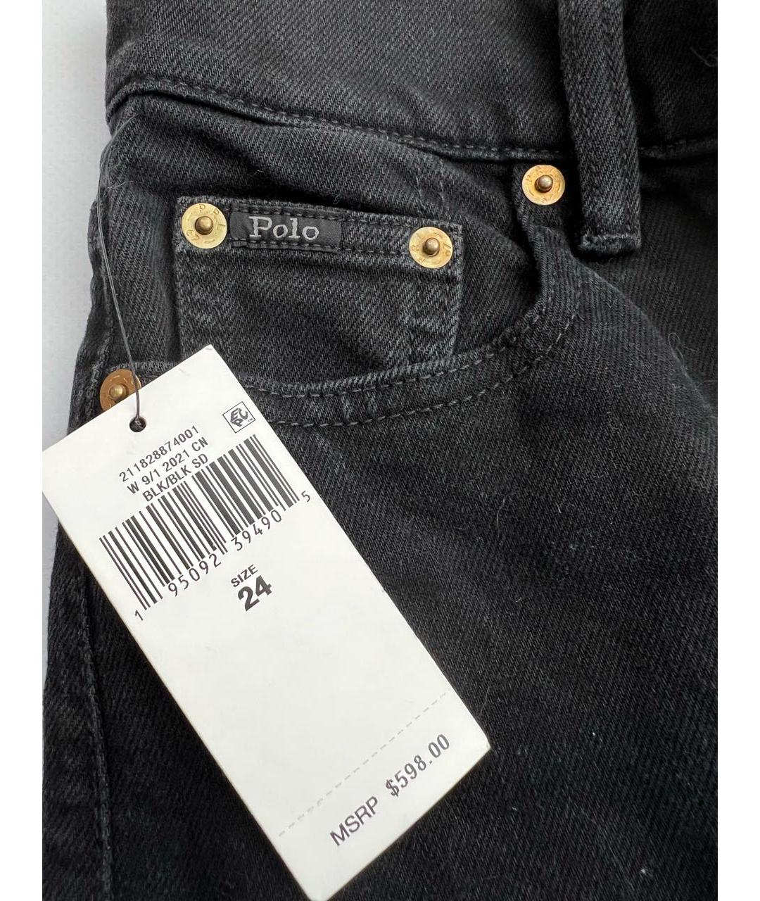 POLO RALPH LAUREN Черные хлопковые джинсы слим, фото 3