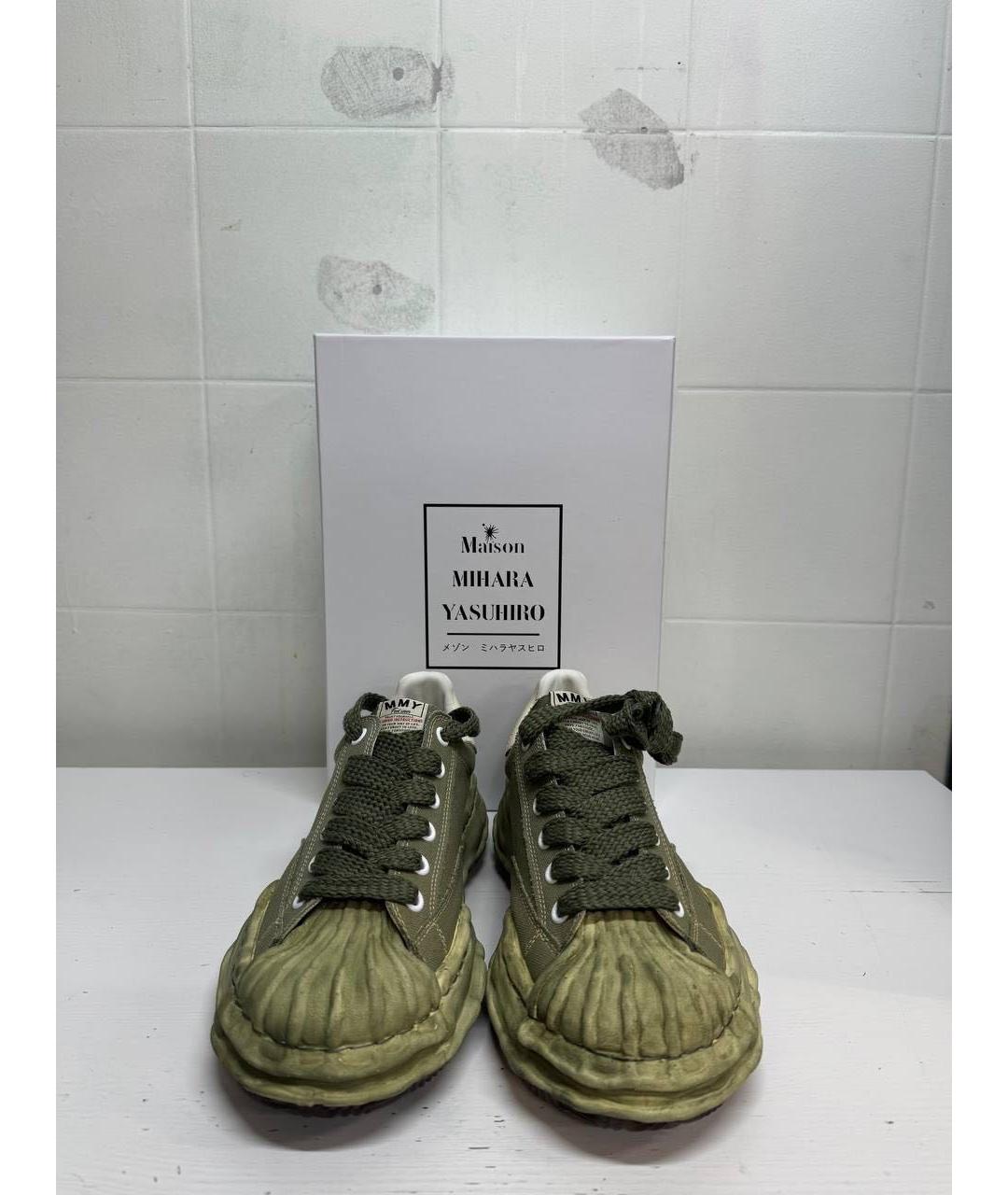 MAISON MIHARA YASUHIRO Зеленые низкие кроссовки / кеды, фото 3