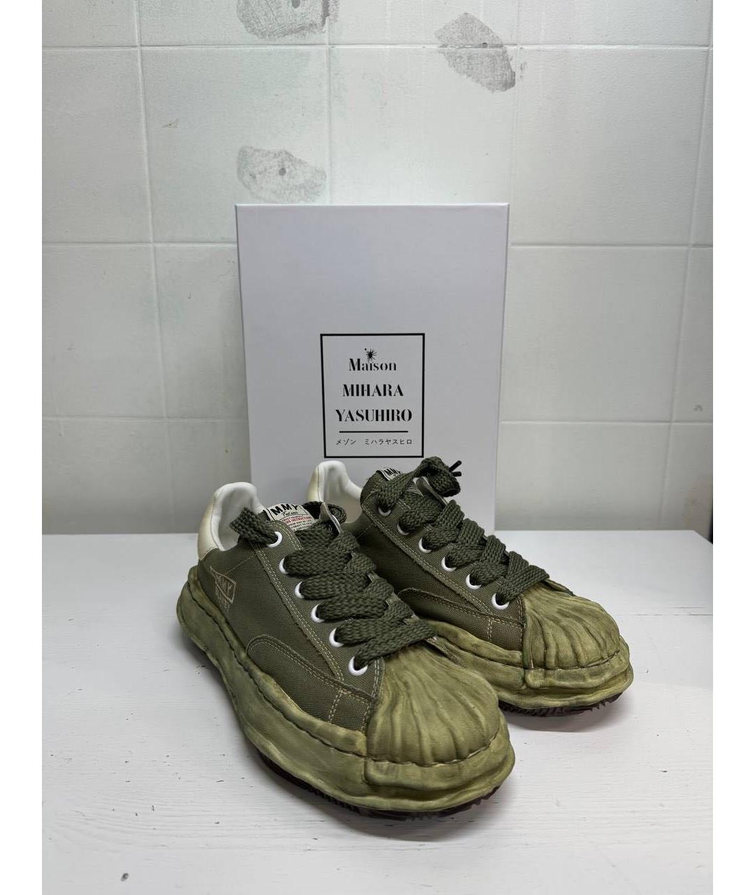MAISON MIHARA YASUHIRO Зеленые низкие кроссовки / кеды, фото 2