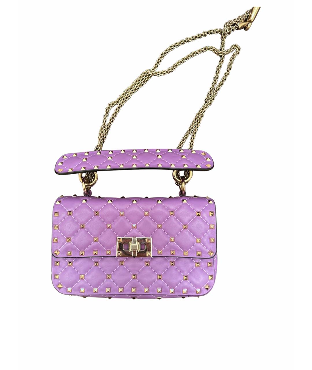 VALENTINO Фиолетовая кожаная сумка через плечо, фото 1