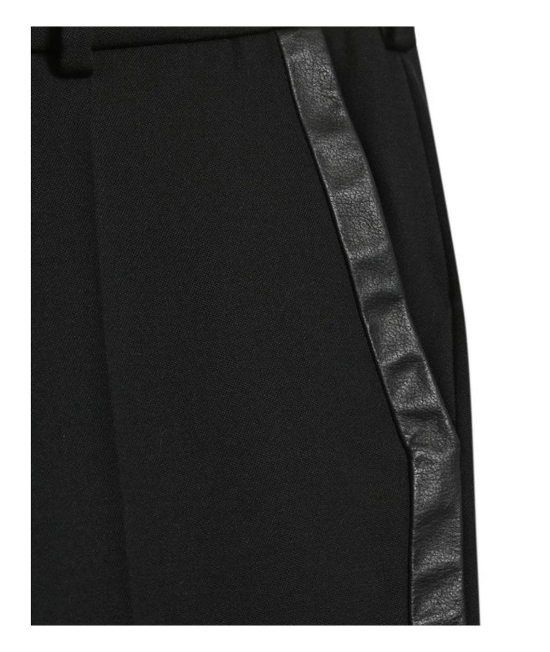 SAINT LAURENT Черные шерстяные прямые брюки, фото 3