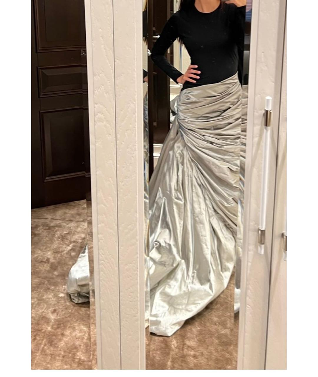RASARIO Серебряное шелковое вечернее платье, фото 2