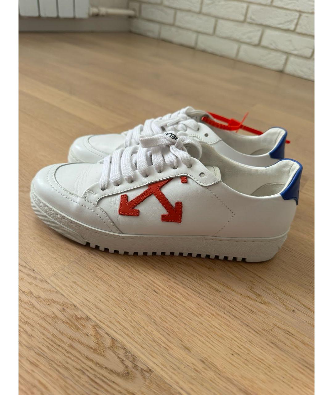 OFF-WHITE Белые кожаные кеды, фото 6