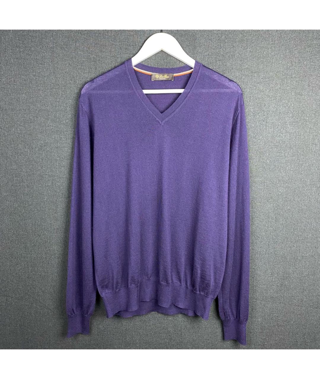 LORO PIANA Фиолетовый кашемировый джемпер / свитер, фото 8