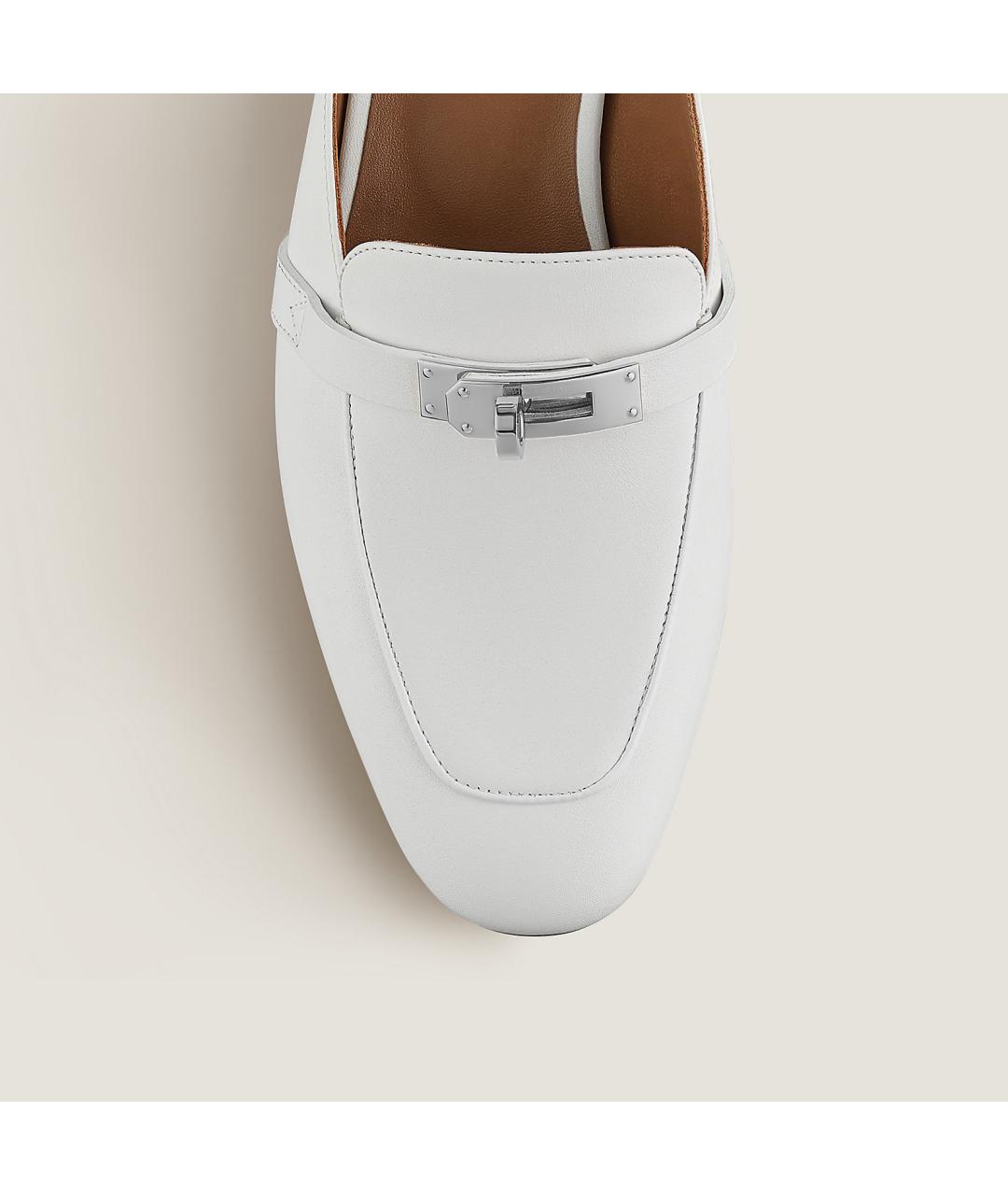 HERMES Белые кожаные мюли, фото 6