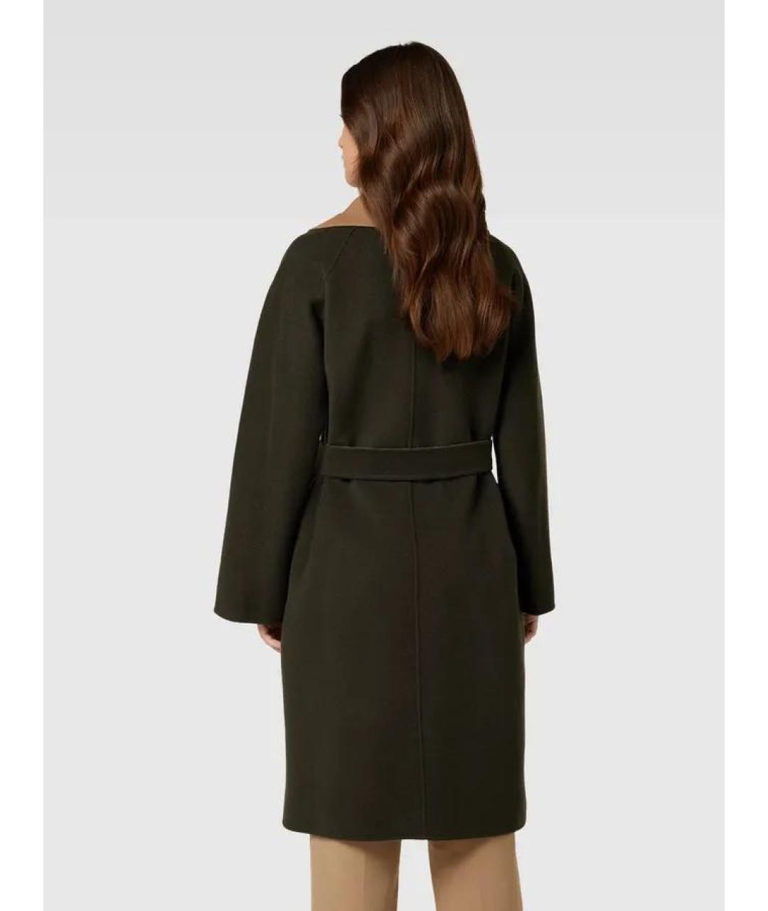 WEEKEND MAX MARA Хаки шерстяное пальто, фото 2