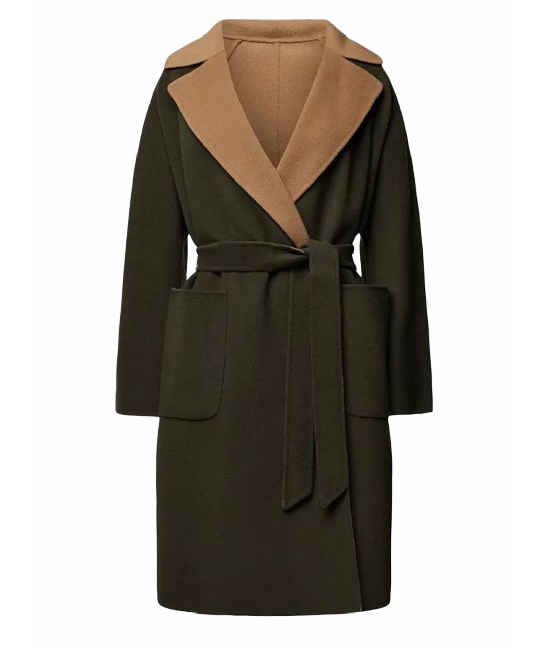 WEEKEND MAX MARA Хаки шерстяное пальто, фото 1