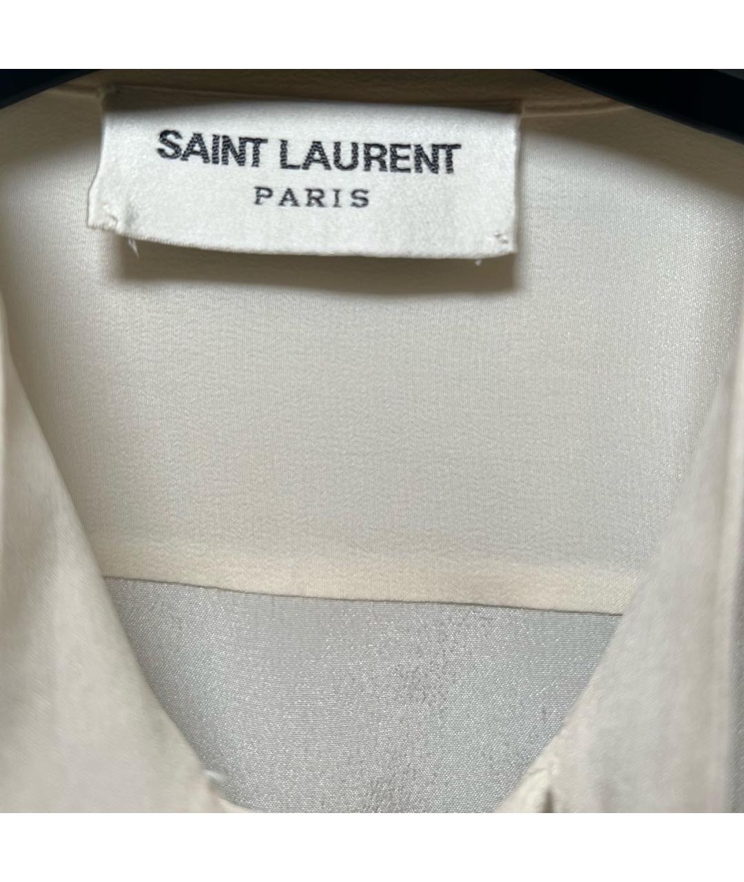 SAINT LAURENT Белая шелковая блузы, фото 2