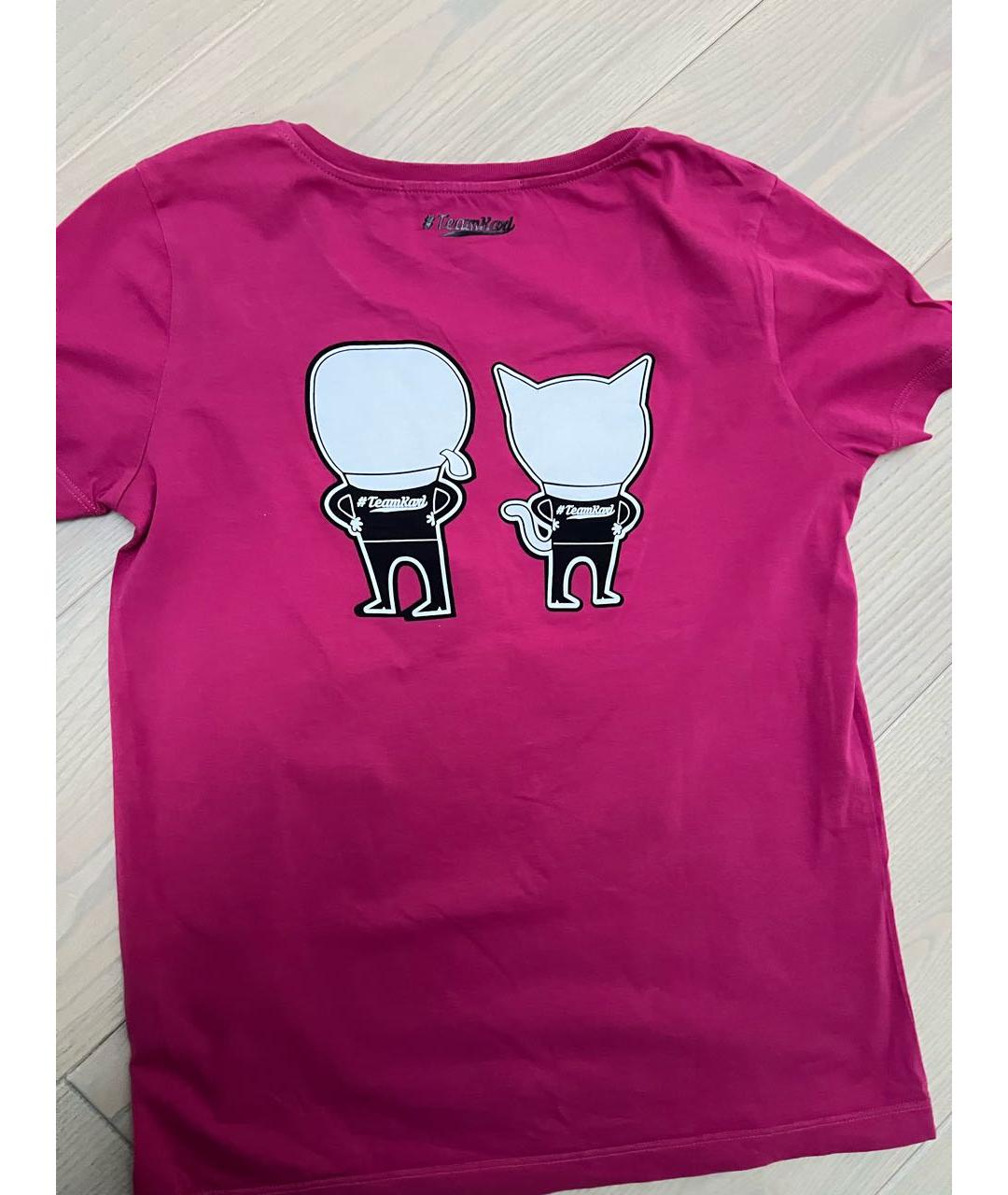 KARL LAGERFELD Розовая хлопковая футболка, фото 2