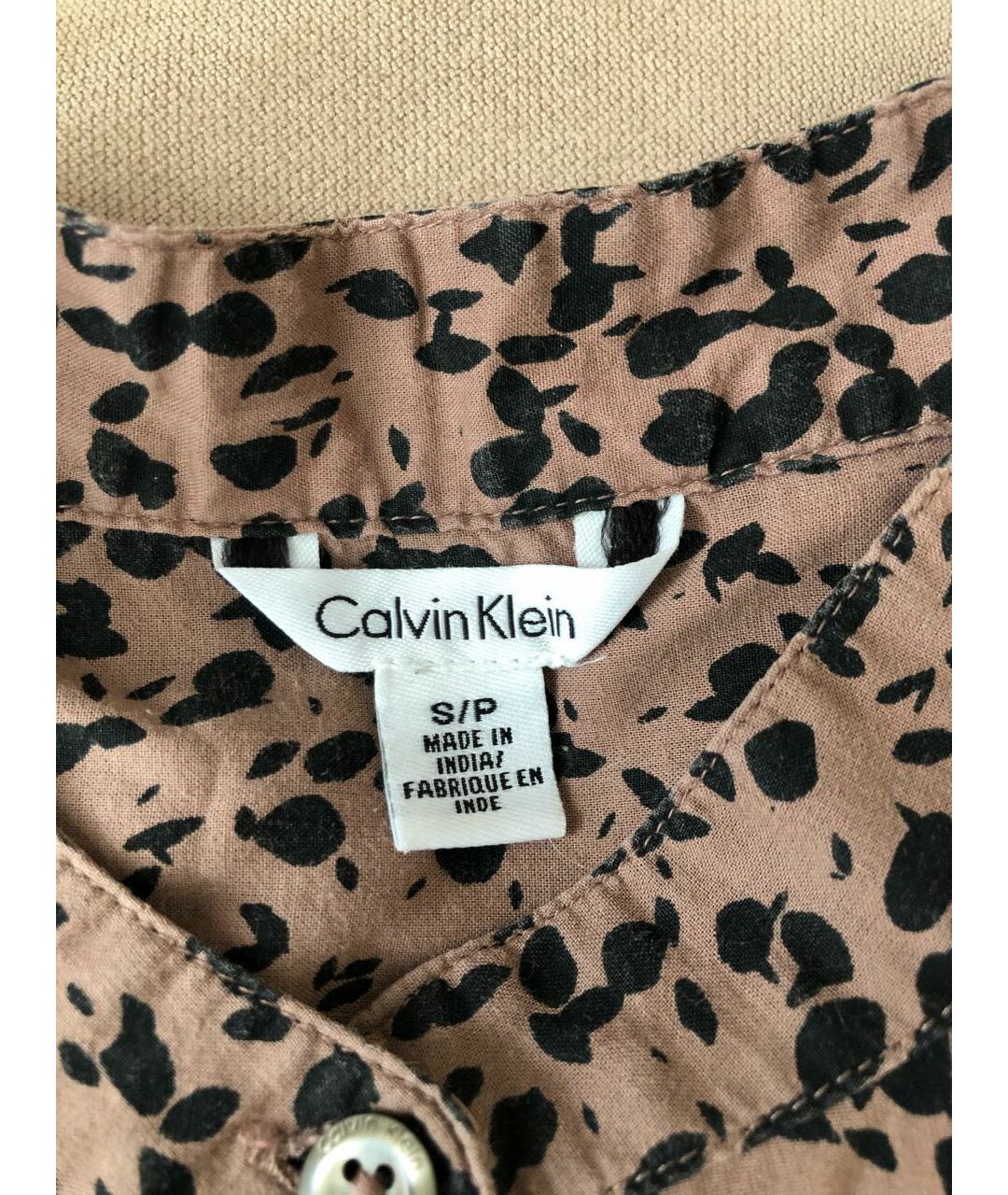 CALVIN KLEIN Коричневая хлопковая рубашка, фото 2