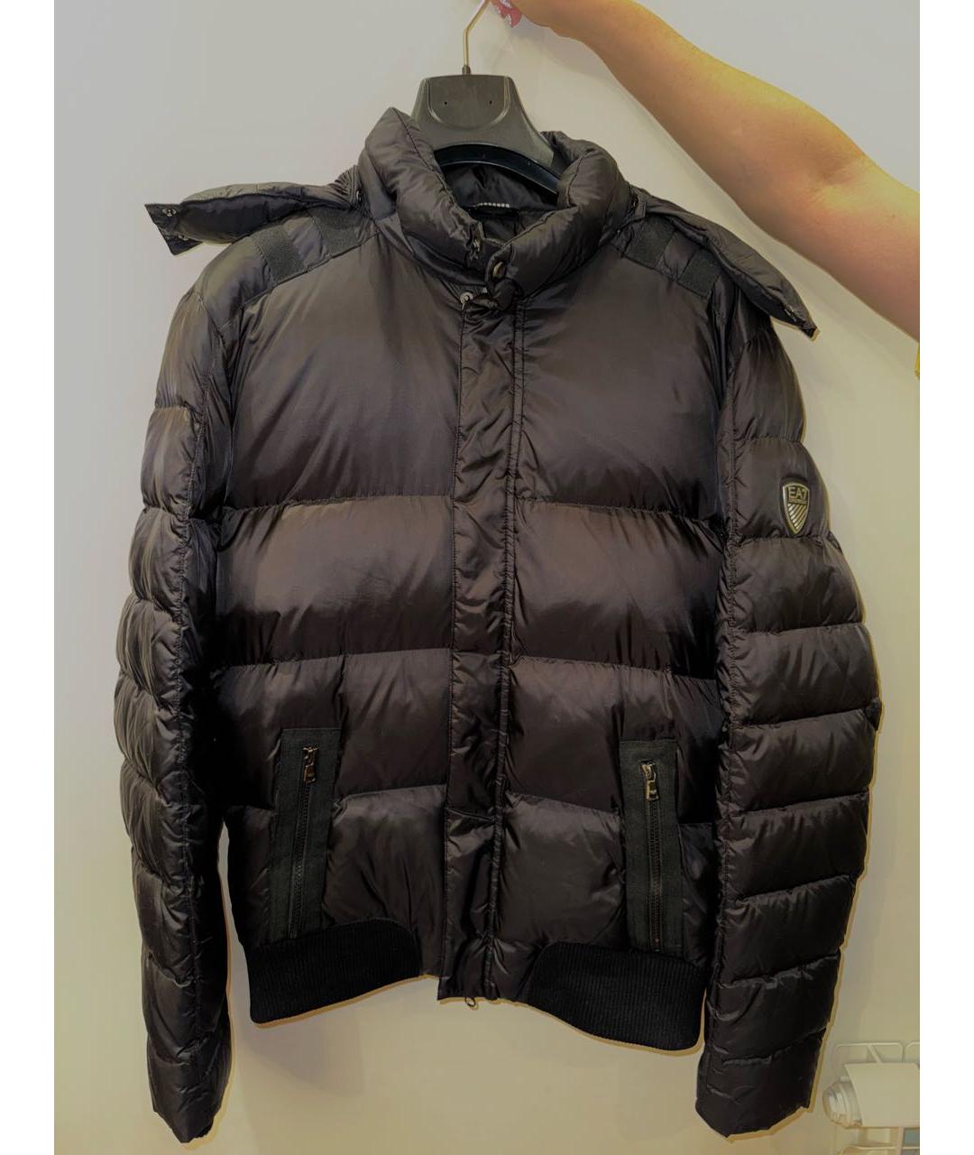 EA7 Черная полиамидовая куртка, фото 5