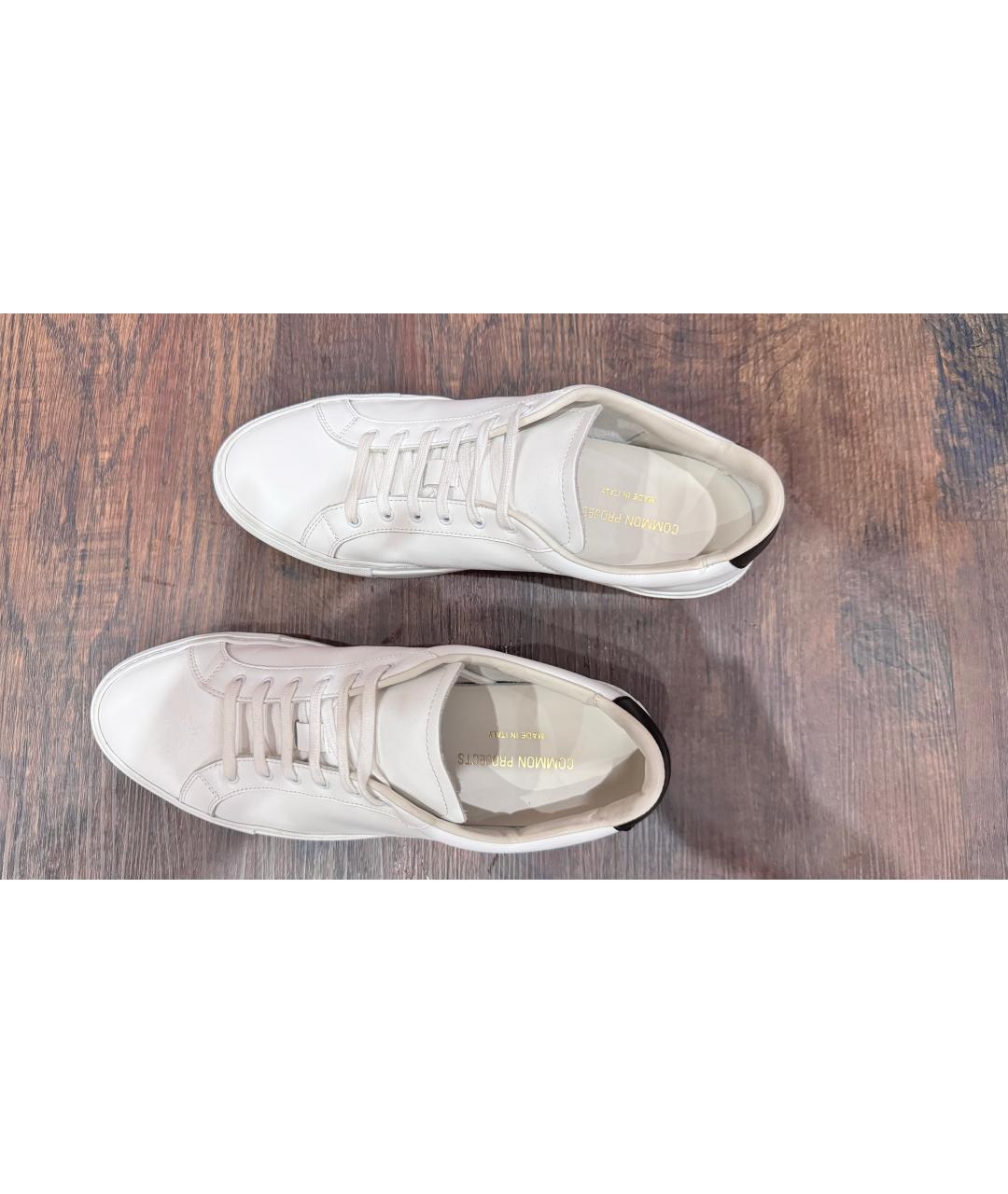 COMMON PROJECTS Белые кожаные низкие кроссовки / кеды, фото 3