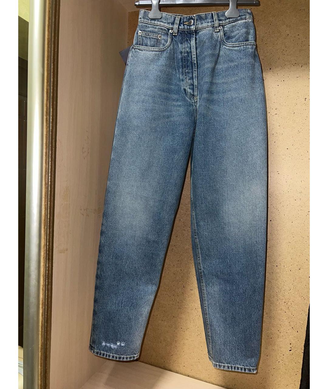 PRADA Синие хлопковые прямые джинсы, фото 9