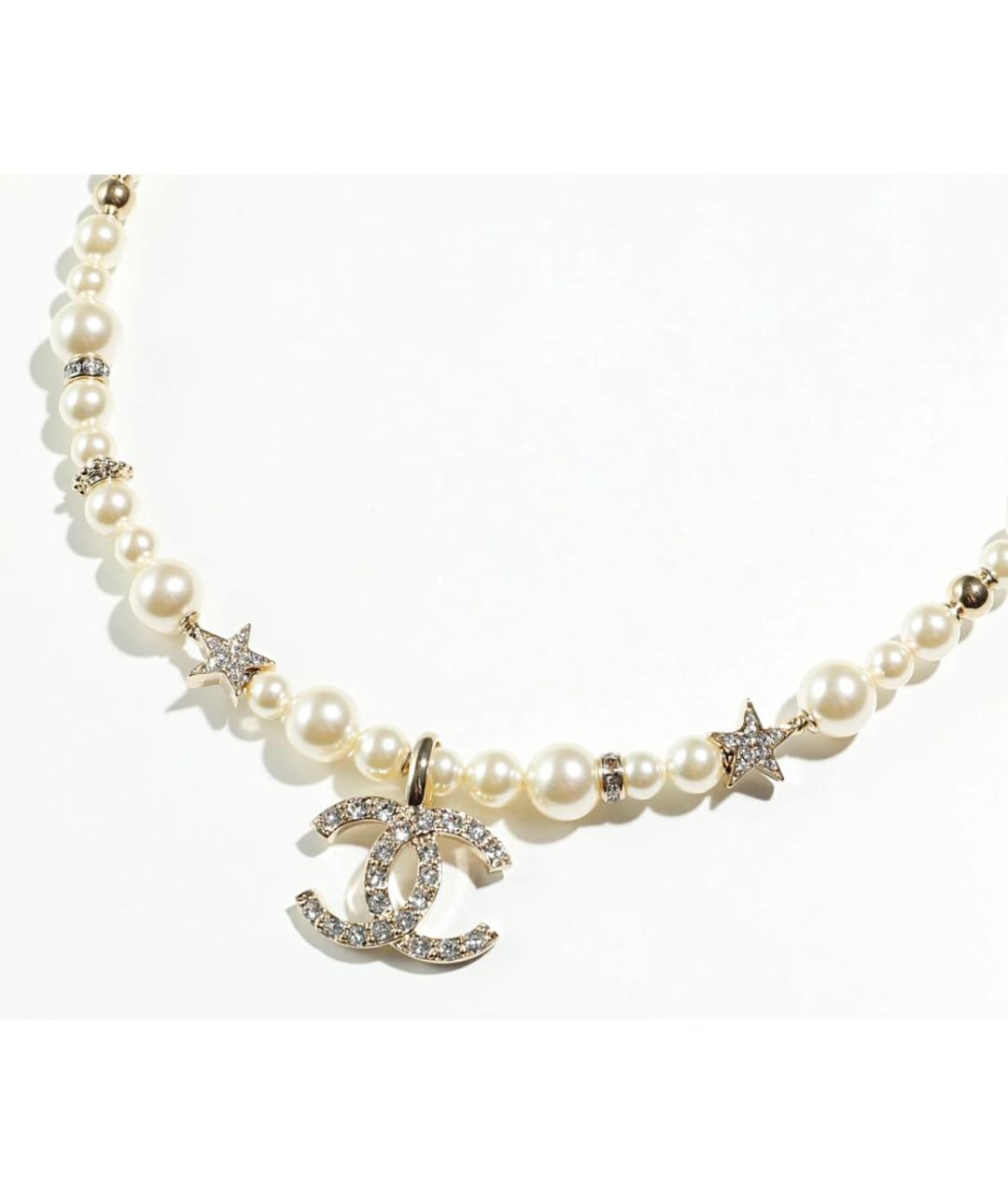 CHANEL Белое жемчужное колье, фото 3