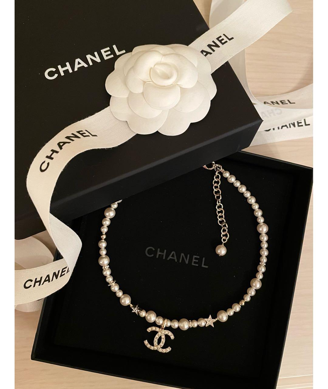 CHANEL Белое жемчужное колье, фото 4