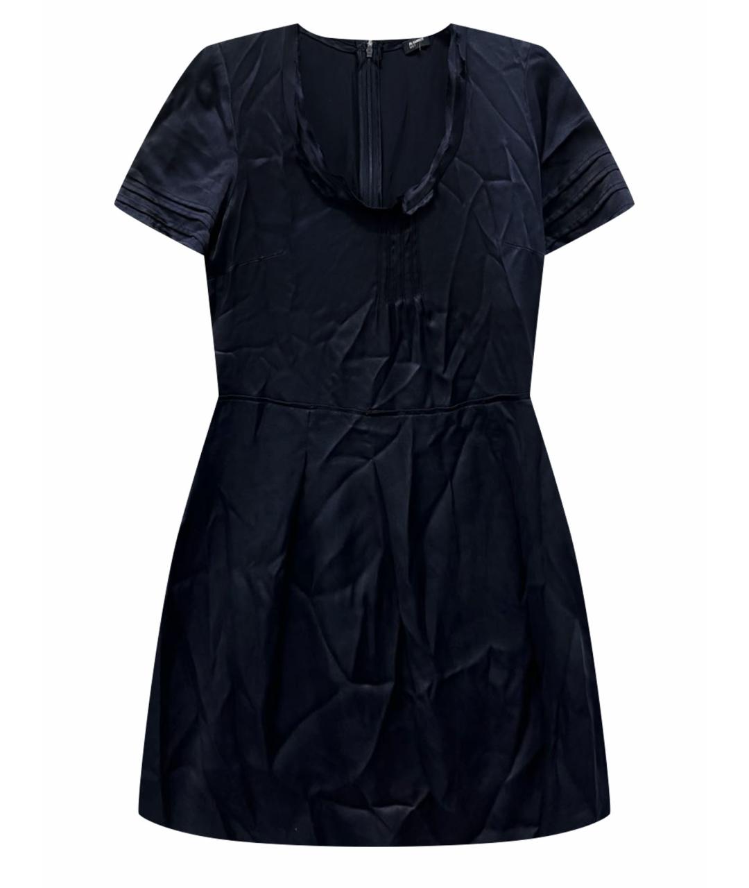 JIL SANDER NAVY Темно-синее шелковое коктейльное платье, фото 1