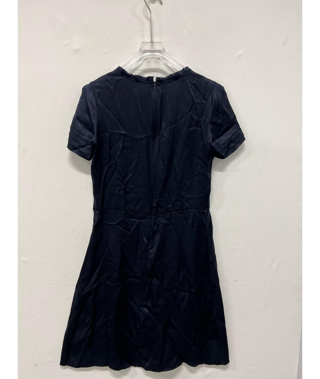 JIL SANDER NAVY Темно-синее шелковое коктейльное платье, фото 2