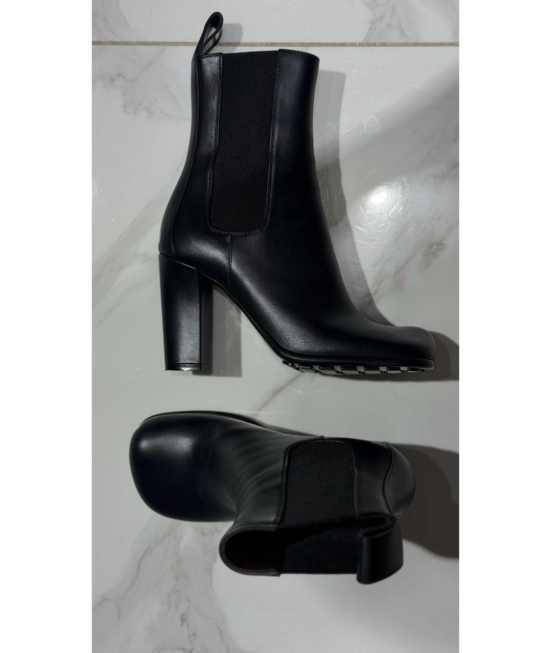 BOTTEGA VENETA Черные кожаные полусапоги, фото 7