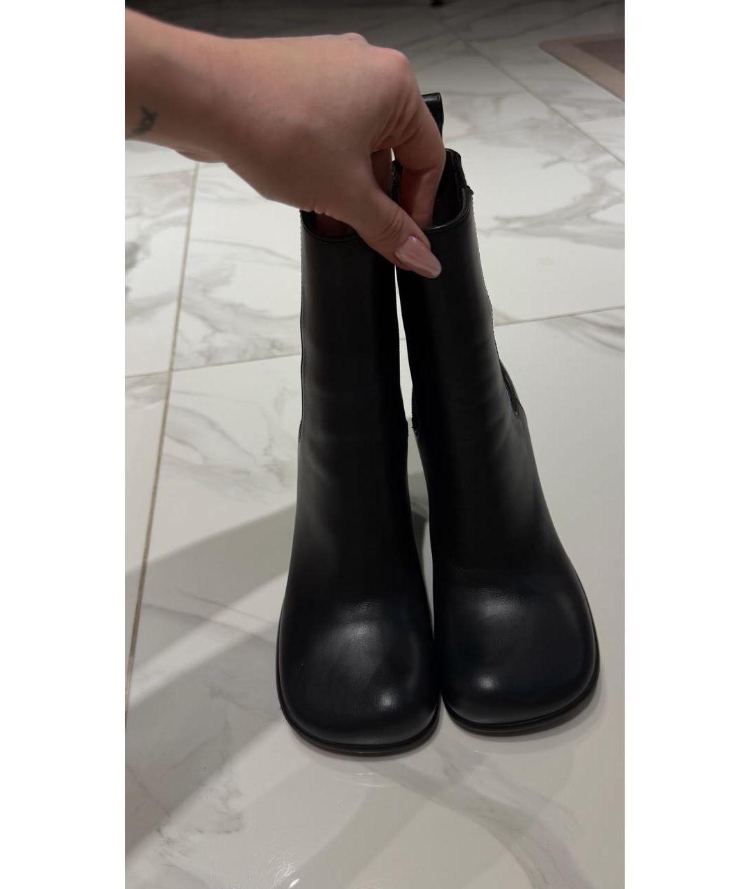 BOTTEGA VENETA Черные кожаные полусапоги, фото 5