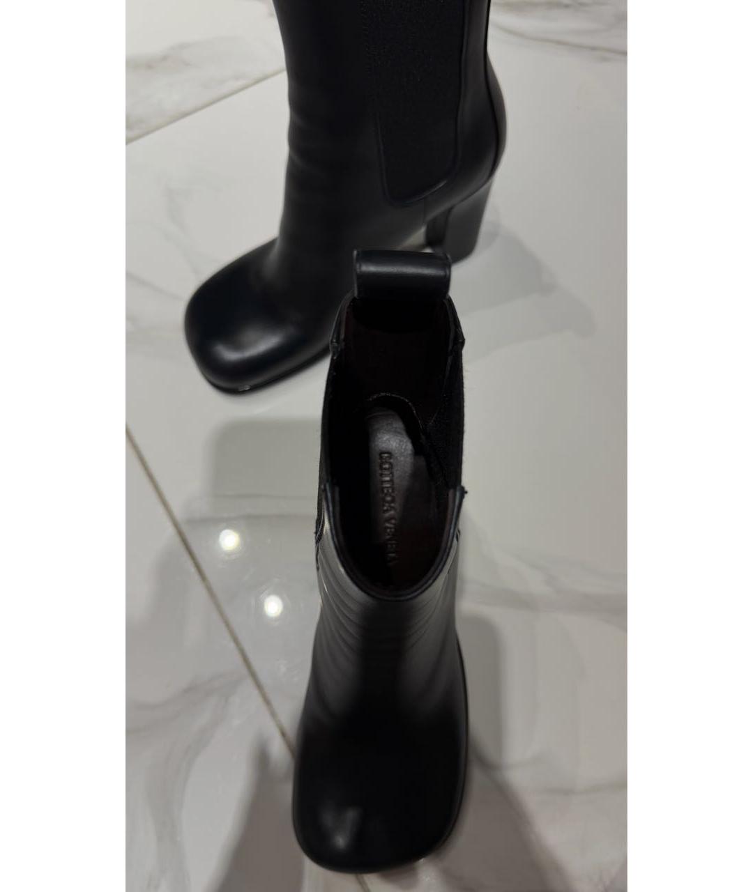 BOTTEGA VENETA Черные кожаные полусапоги, фото 8