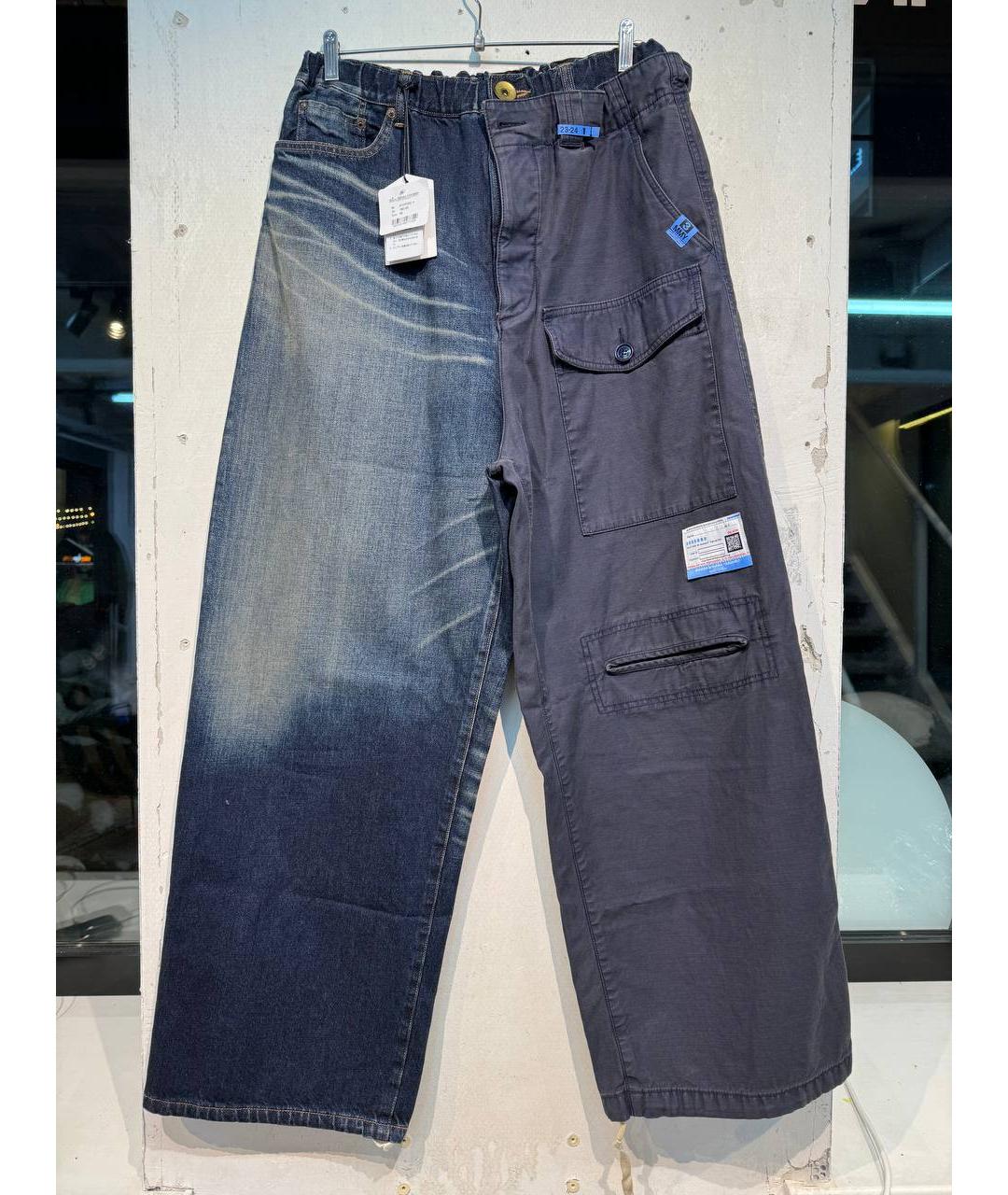 MAISON MIHARA YASUHIRO Темно-синие хлопковые джинсы, фото 5