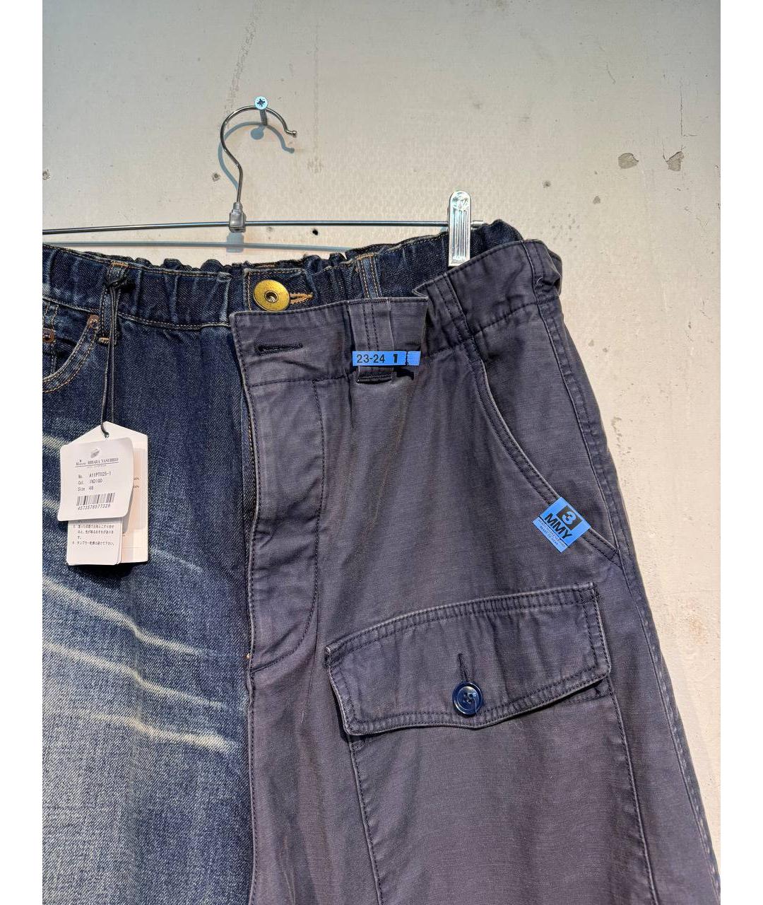 MAISON MIHARA YASUHIRO Темно-синие хлопковые джинсы, фото 3