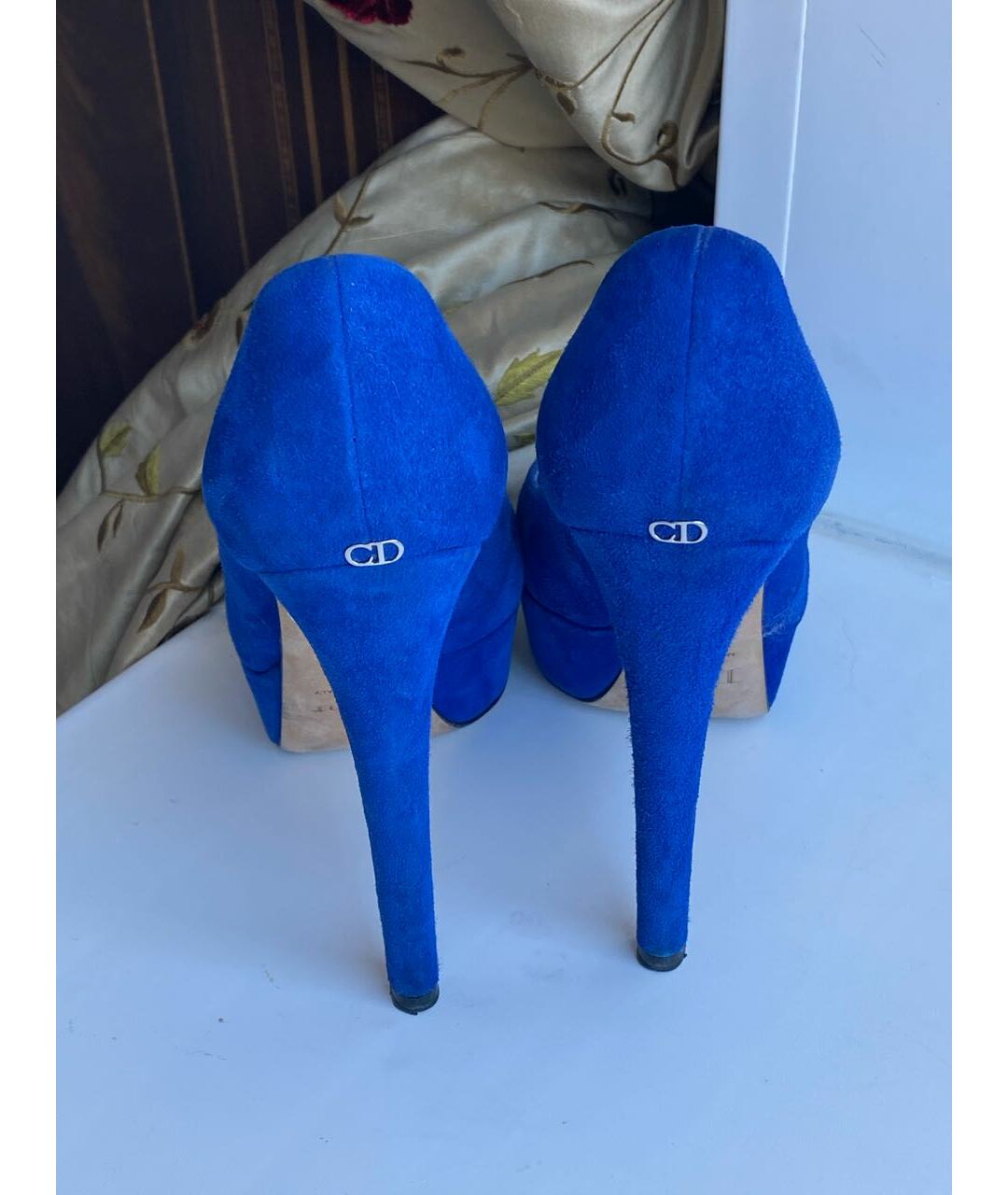 CHRISTIAN DIOR PRE-OWNED Синие замшевые туфли, фото 3