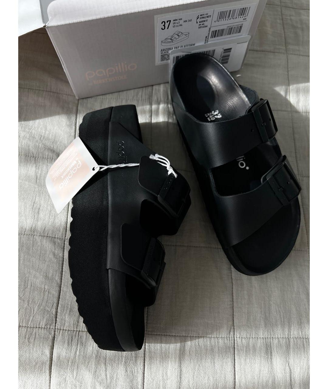 BIRKENSTOCK Черные кожаные сандалии, фото 2