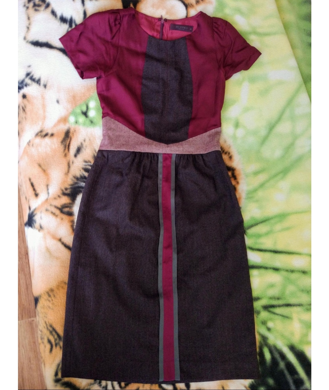 ETRO Фиолетовое шелковое повседневное платье, фото 6