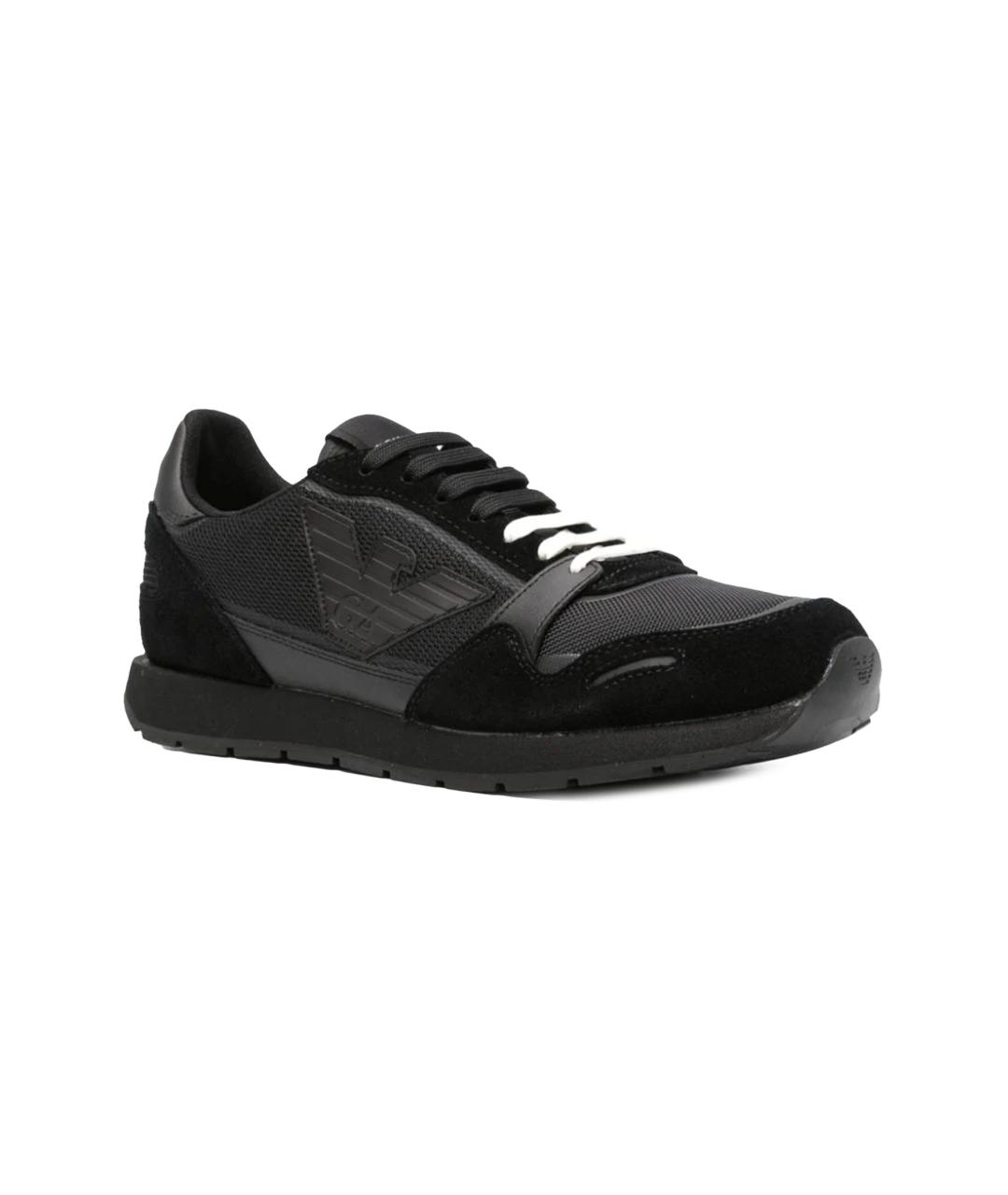 EMPORIO ARMANI Черные синтетические кроссовки, фото 3