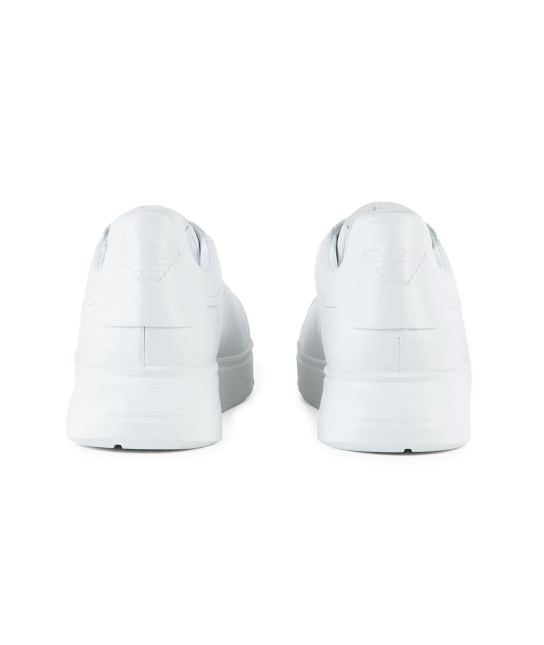 EMPORIO ARMANI Белые кожаные низкие кроссовки / кеды, фото 3