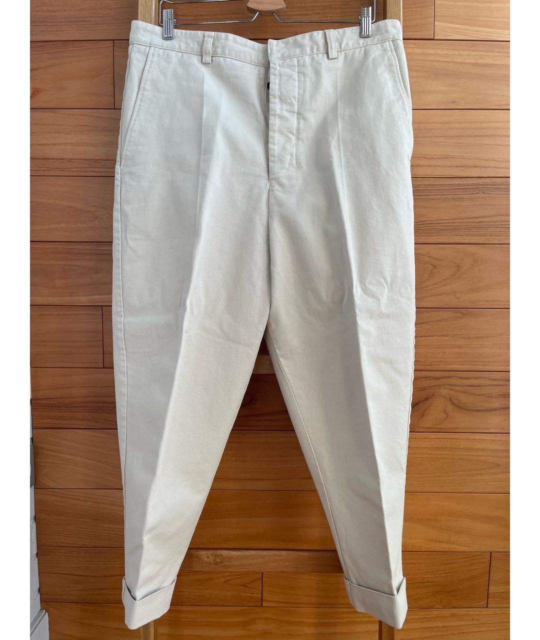 AMI ALEXANDRE MATTIUSSI Белые хлопковые брюки чинос, фото 9