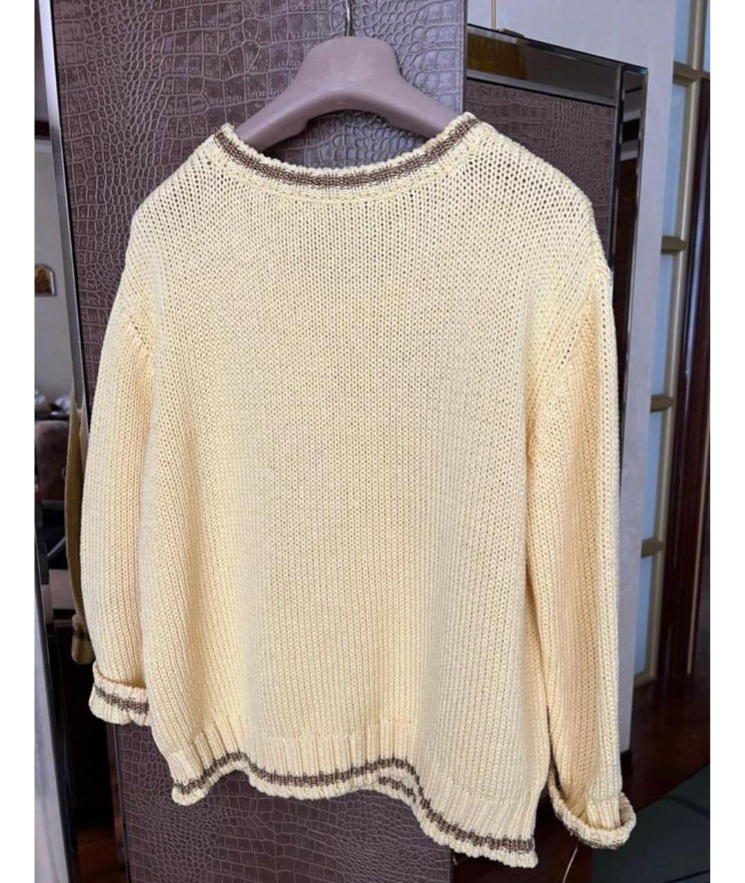 ERMANNO SCERVINO Желтый хлопко-эластановый джемпер / свитер, фото 2