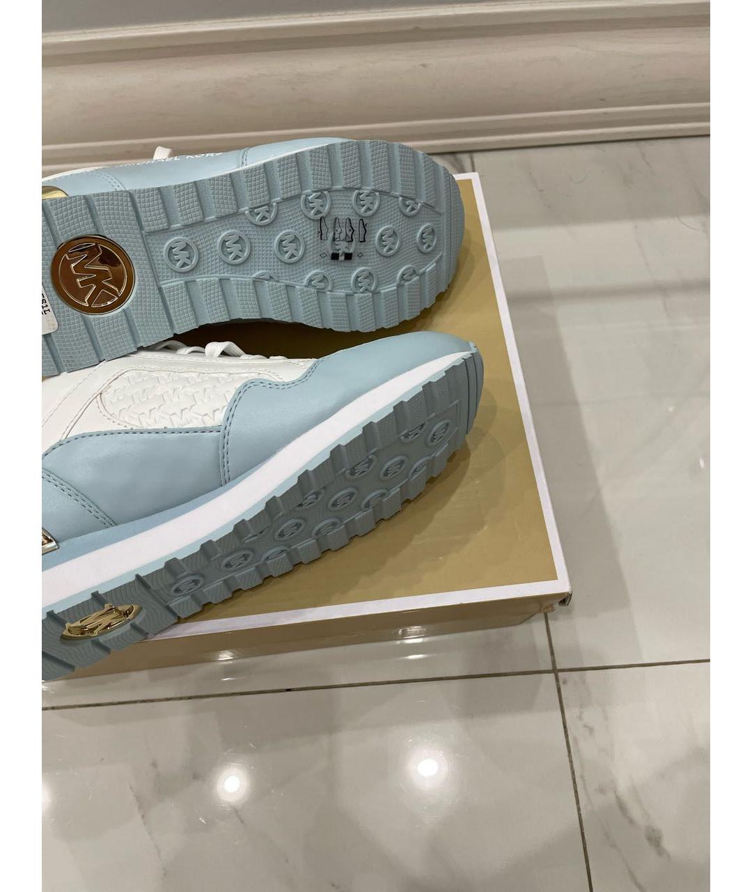 MICHAEL KORS Голубые кожаные кроссовки, фото 3