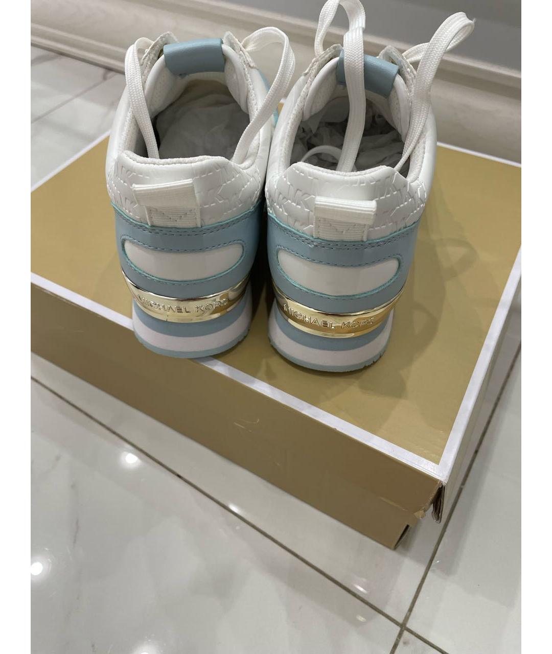 MICHAEL KORS Голубые кожаные кроссовки, фото 4