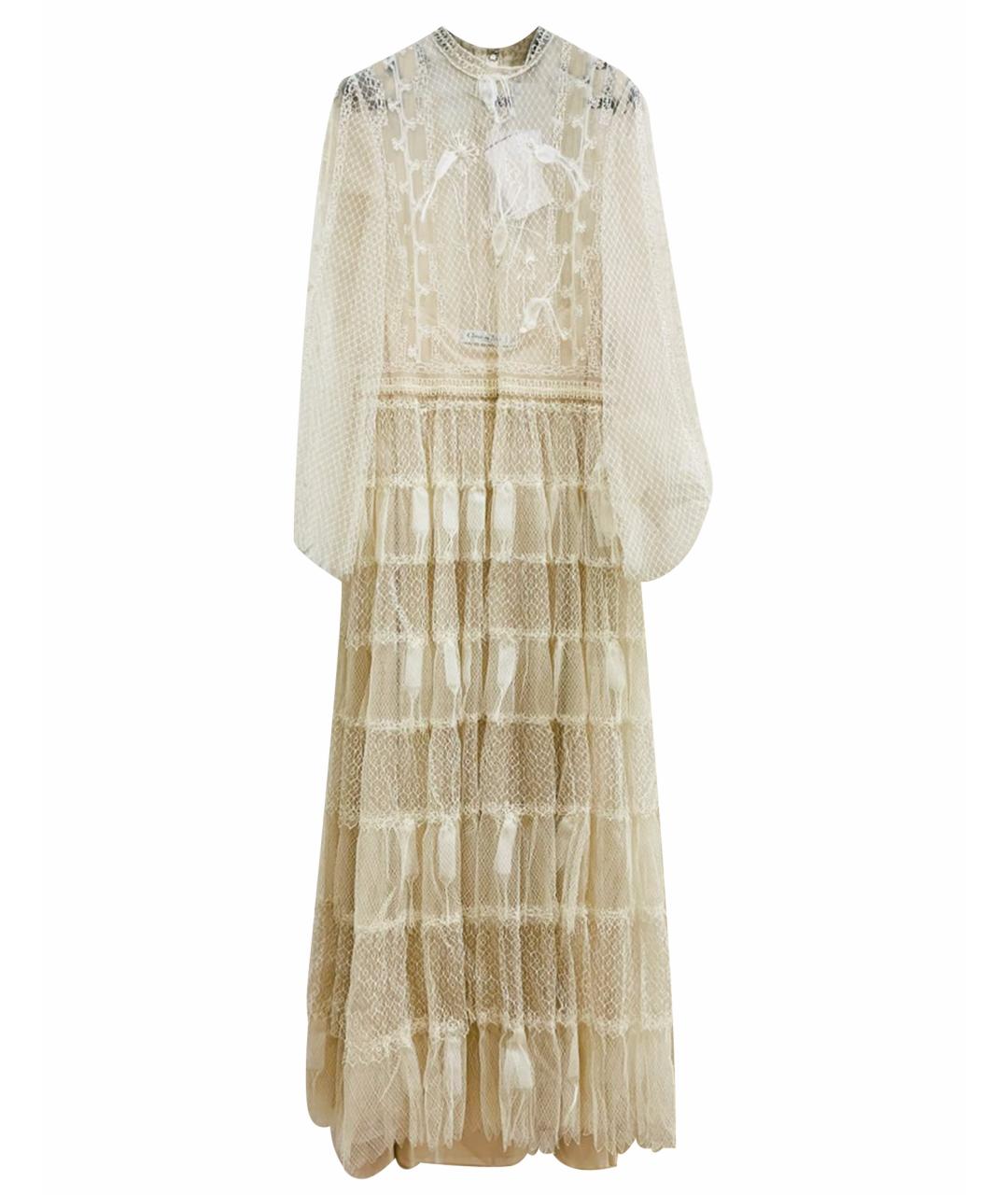 CHRISTIAN DIOR PRE-OWNED Бежевое полиамидовое вечернее платье, фото 1