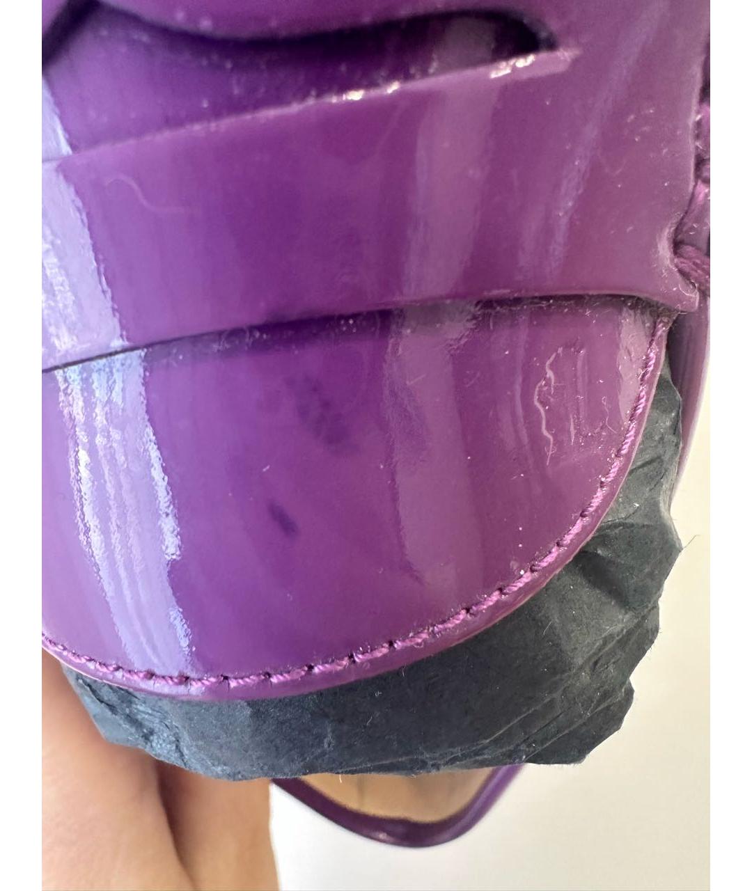 TOD'S Фиолетовые мокасины из лакированной кожи, фото 6