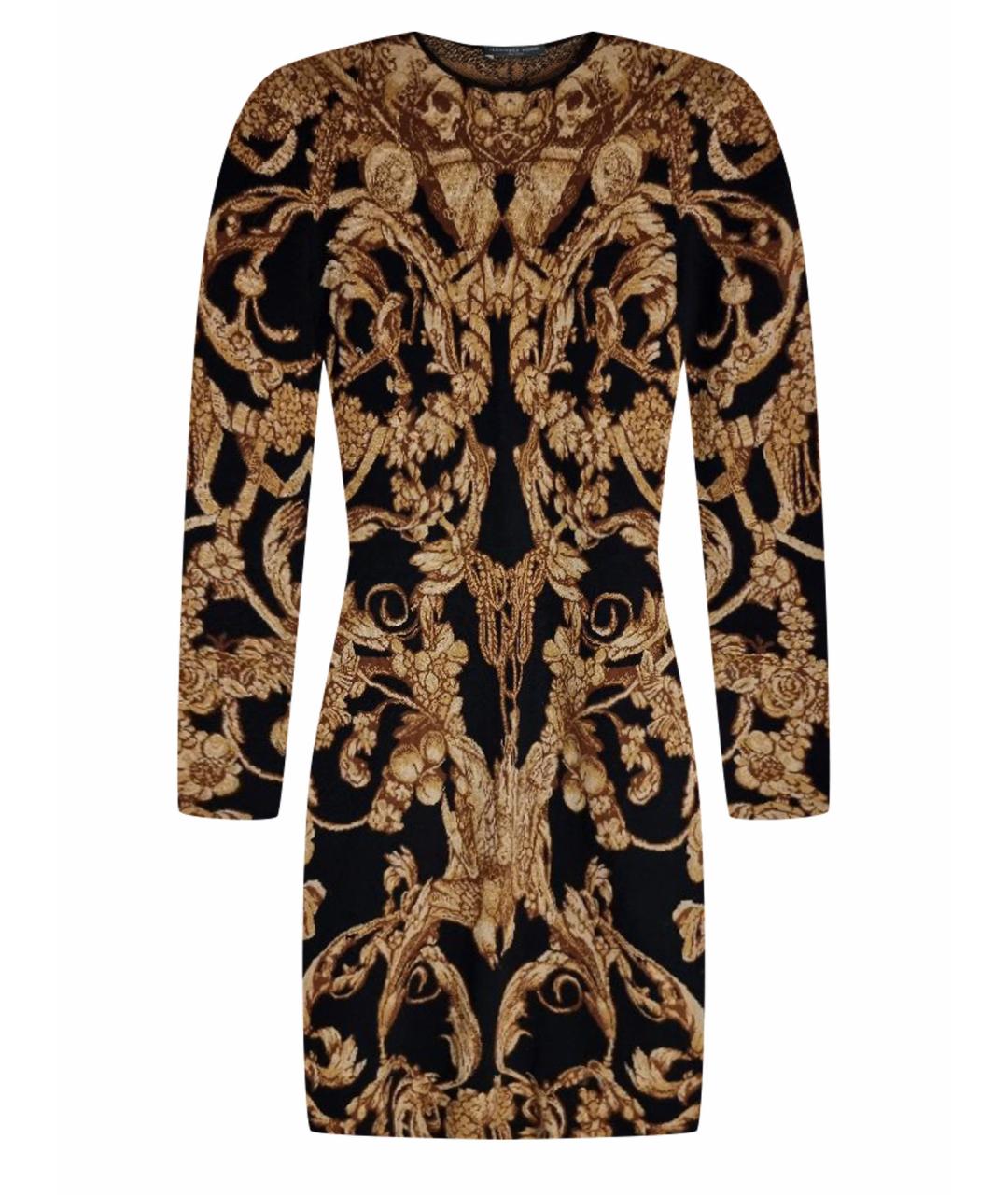 ALEXANDER MCQUEEN Мульти шерстяное повседневное платье, фото 1