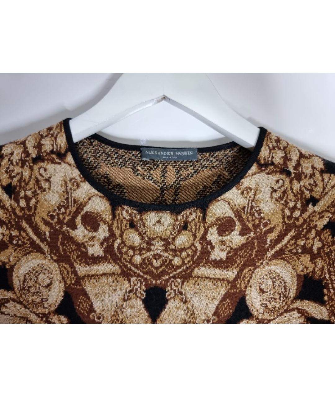 ALEXANDER MCQUEEN Мульти шерстяное повседневное платье, фото 3