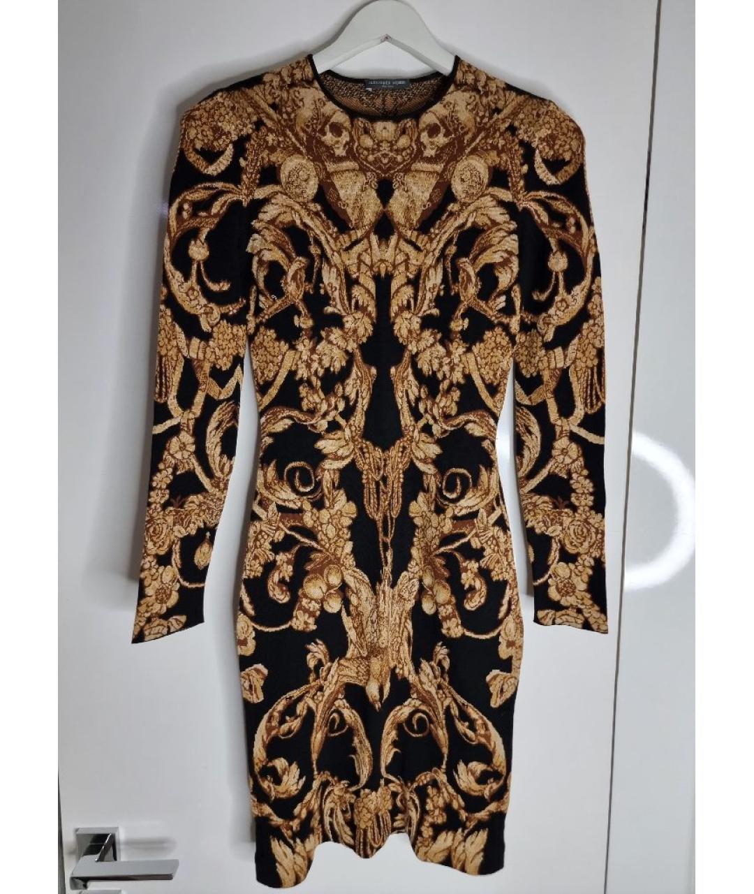 ALEXANDER MCQUEEN Мульти шерстяное повседневное платье, фото 5