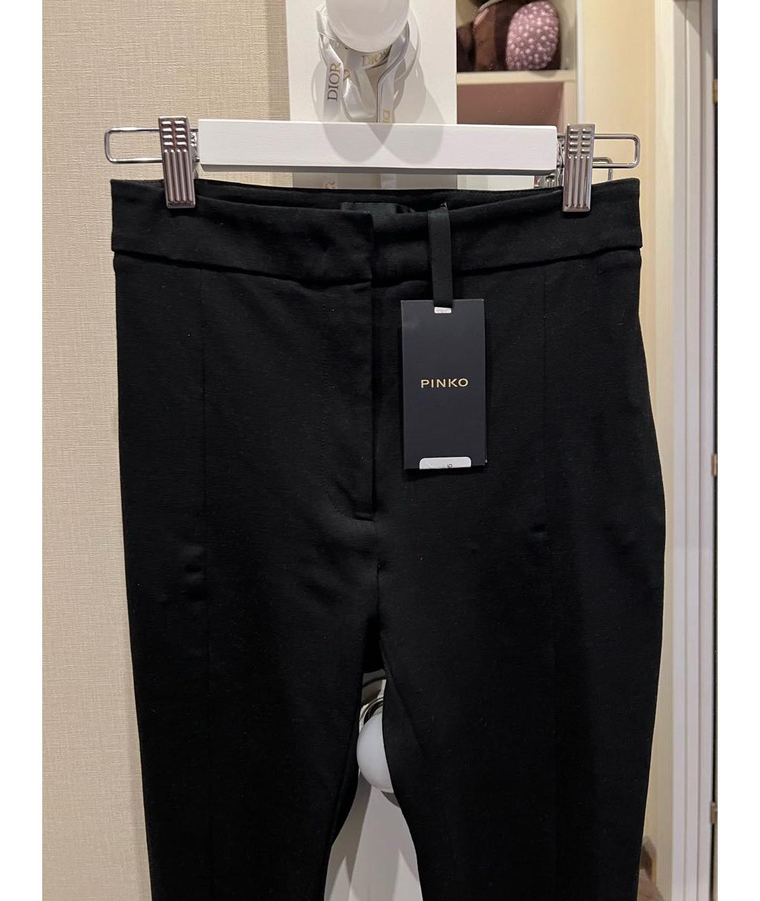 PINKO Черные вискозные прямые брюки, фото 3