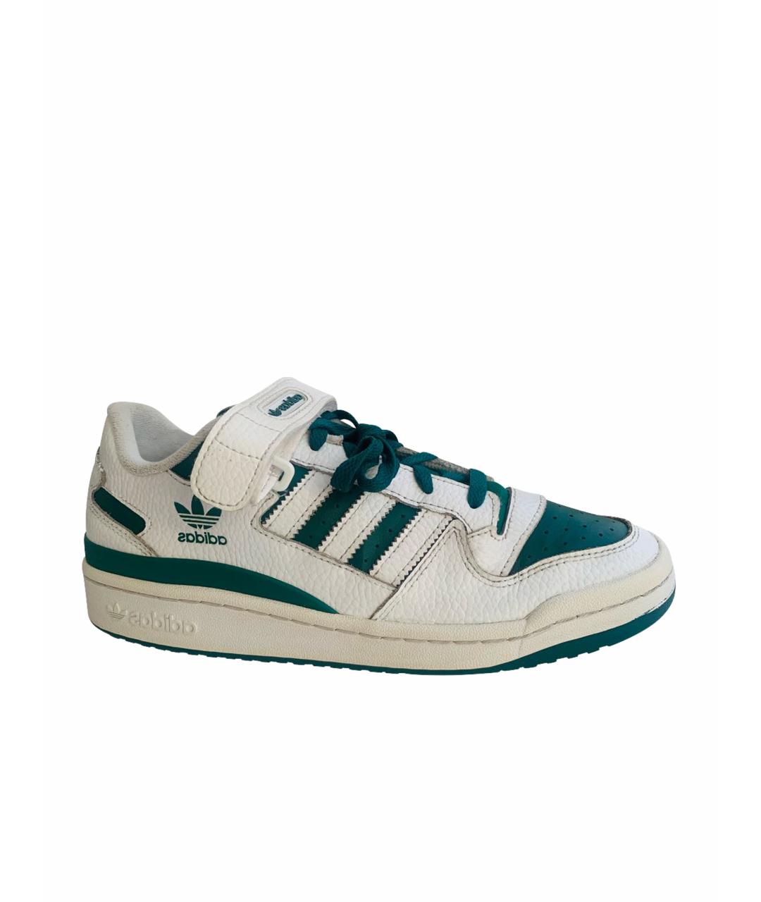 ADIDAS Зеленые кожаные низкие кроссовки / кеды, фото 1